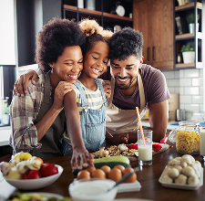 Family in kitchen