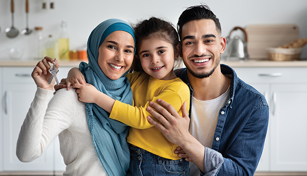 Family with keys