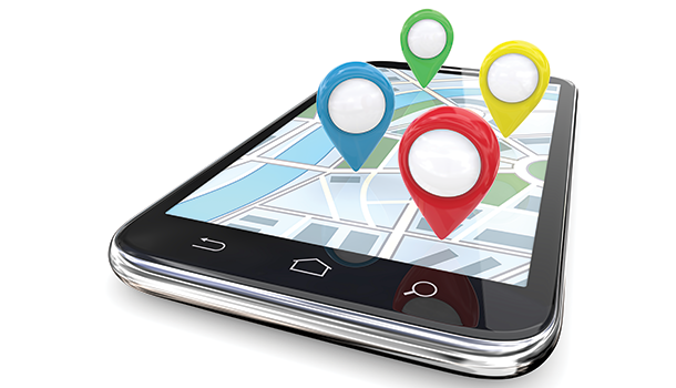 phone with location icons